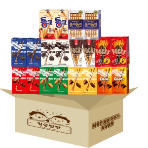롯데 빼빼로 포키 데이 초코 아몬드 누드 크런키 초코쿠키 롤리폴리 통크 20종세트