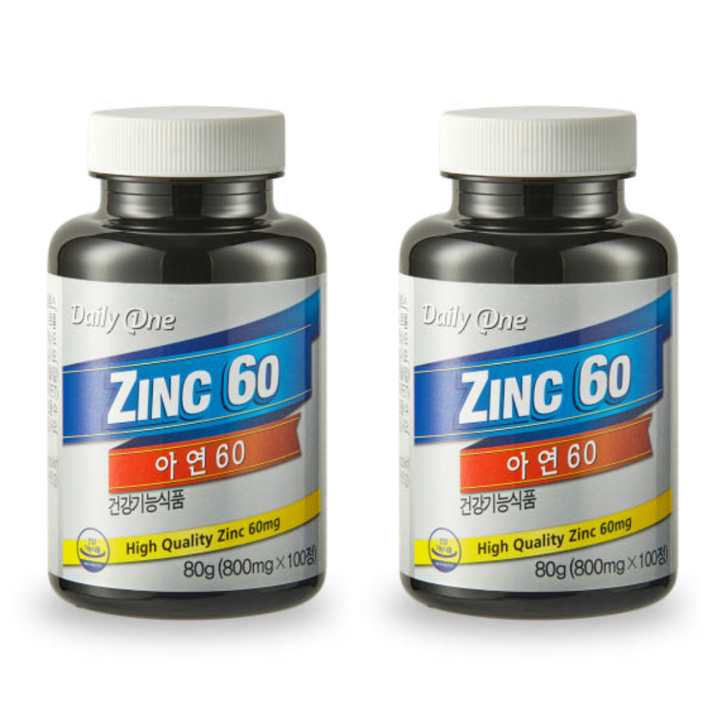 <b>데일리원</b> <b>아연</b> <b>글루콘산</b> 대용량 영양제 100정 X2개