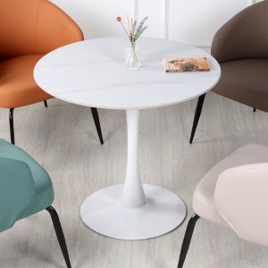 홈스월드 세린 세라믹 원형 테이블80 공간활용 식탁 원룸 카페 높은소파 탁자 거실 인테리어