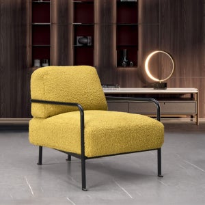 미라지가구 Orsini 오르시니 옐로우 패브릭 1인 소파 의자