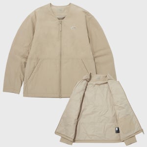 노스페이스 남녀공용 경량 패딩 아캄포 히트 가디건 간절기 아우터 점퍼 집업 베이지