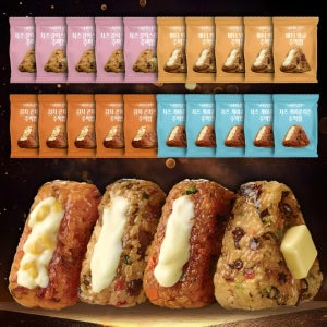 애슐리 주먹밥 4종 세트 20개입(김치콘치즈+버터와규+치즈갈릭스테이크+치즈케이준치킨) 삼각김밥 / 냉동김밥