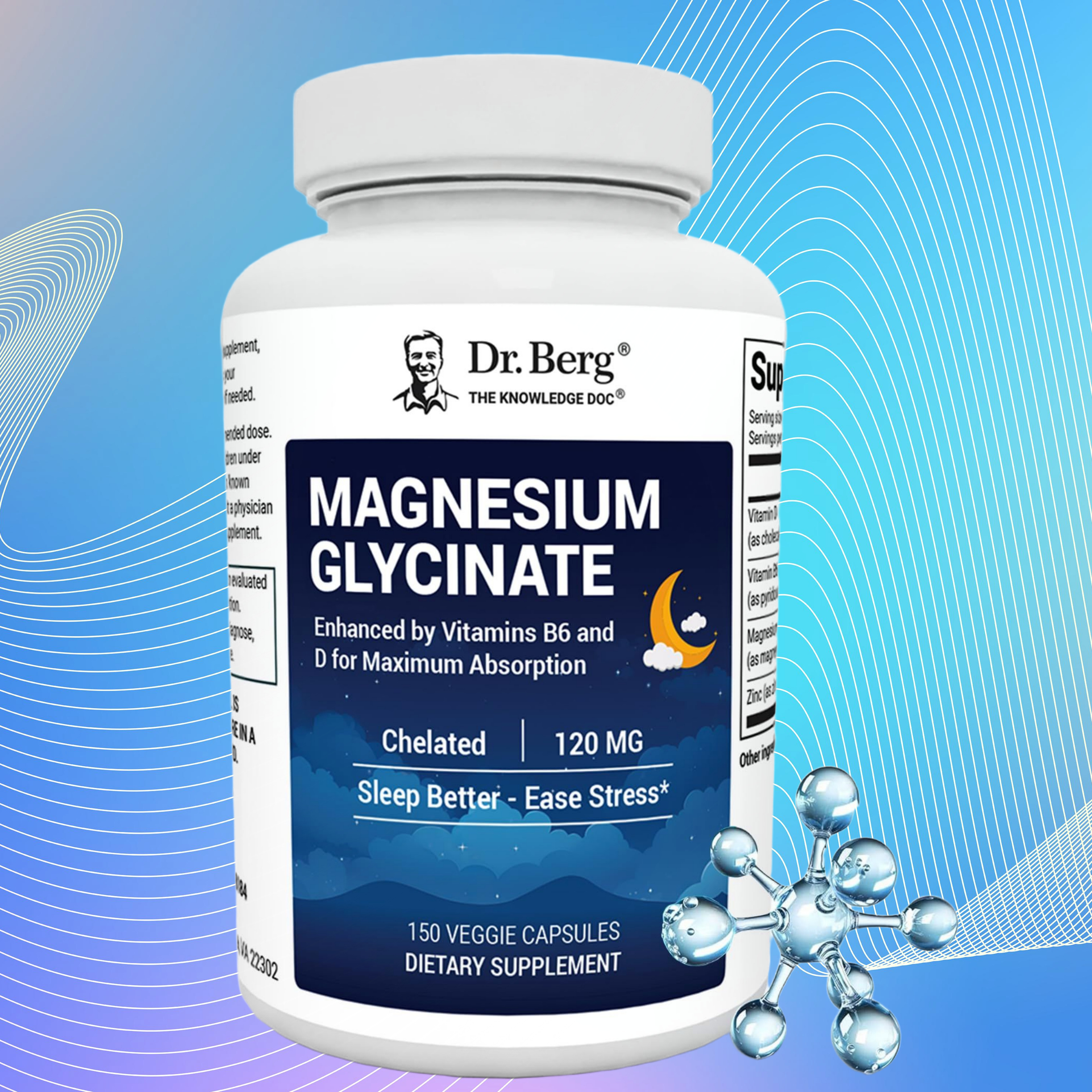 미국 킬레이트 글리시네이트 <b>마그네슘 120mg</b> 비타민D 비타민B 아연 함유 150캡슐