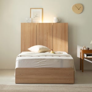 엠뉴 수납 침대 프레임 호텔 매트리스 깔판 3단 헤드형, SS(슈퍼싱글), 아이보리