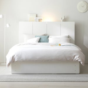 엠뉴 수납 침대 프레임 호텔 매트리스 깔판 3단 헤드형, Q(퀸), 아이보리