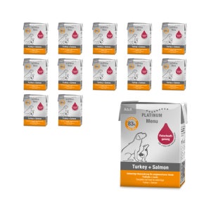 플래티넘 메뉴 어덜트 성분 기호성 좋은 강아지습식사료 칠면조+연어, 185g, 48개