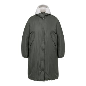 만다리나덕 여성 코쿤핏 니트 후드 롱 덕다운 패딩 LFF04024