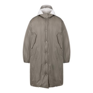 만다리나덕 여성 코쿤핏 니트 후드 롱 덕다운 패딩 LFF04225