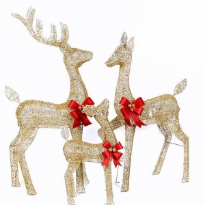 대형 루돌프 트리 크리스마스 빛나는사슴 장식 분위기 사슴2마리 조명 플러그인 소품