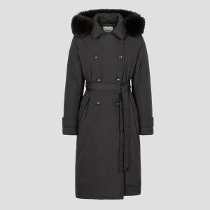 빈폴 레이디스 아울렛 여성 퍼 후드 트렌치 롱 구스 다운 패딩 점퍼 938O01D