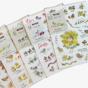 Meow Illustration 대만 전사 판박이 스티커 5종 꽃요정