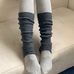 골지 니트 고리 레그워머 니삭스 롱 양말 발토시 5color