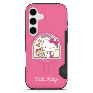 산리오 맥세이프 카드2장 수납 범퍼 케이스 윈도우 헬로키티, 갤럭시S24-S25 공용