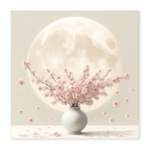 달항아리액자 돈들어오는그림 꽃그림 인테리어 집들이선물 캔버스액자 2호 40x40cm