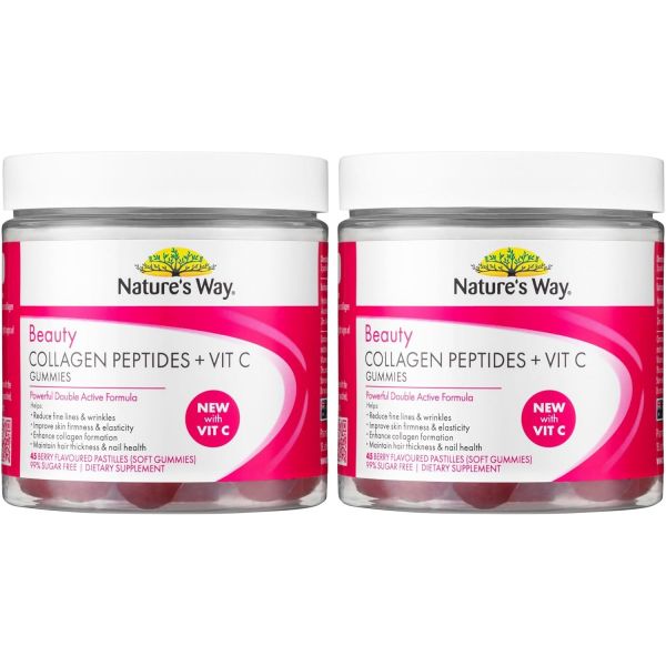 네이처스 웨이 <b>뷰티</b> <b>콜라겐 펩타이드 플러스</b> 비타민C 45 구미 2 팩