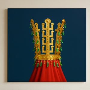 돈들어오는 황금 신라금관 액자 트럼프 풍수 그림 인테리어 개업 집들이 선물 30x30
