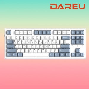 다얼유 EK87PRO 8K 게이밍 기계식 키보드 화이트, 저소음 마쉬멜로축