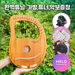 완벽튜닝배송 멜로뮤즈 아이린 미니 리라 하프 16현 악보교재+튜너포함 취미 입문용 악기