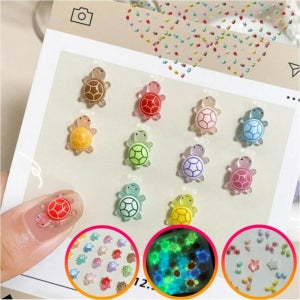미니 거북이피규어 100개 야광 인테리어 장식소품 10컬러 9 x 12.5mm