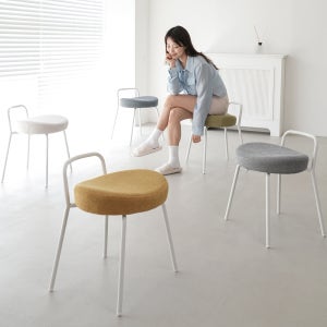 [다니카] 앨리스 화장대 스툴 인테리어 카페 침실 패브릭 의자