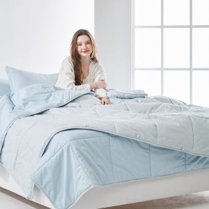 투월런 호주산 양모 40수 이불+패드+베개커버 K 블루 사계절용 1.6kg, 1개