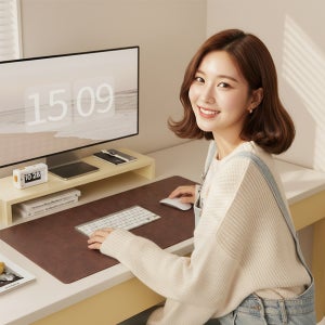 AFYL 데스크 매트 가죽 패드 대형 와이드 책상