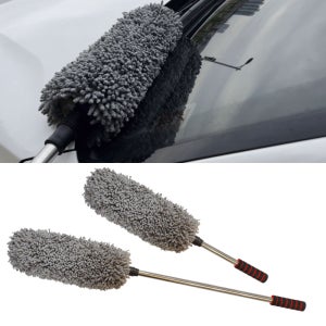 자동차 먼지 털이 극세사 길이조절 차량용 떨이 차 더스터 원형 외부 청소 걸레 카렉스