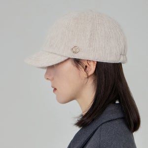 VA 커브드 서클 로고 뉴스보이캡 오트밀