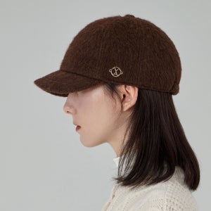 VA 커브드 서클 로고 뉴스보이캡 다크 브라운