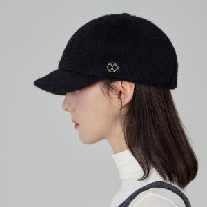 VA 커브드 서클 로고 뉴스보이캡 블랙