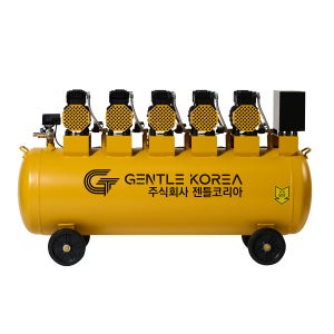 오일프리 콤프레샤 10마력 240L 오일리스 건설장비 공업장비 에어 옐로우 10.5HP