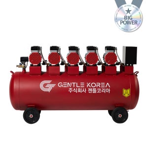 10마력 콤프레샤 240리터 오일리스 저소음 에어 식품 건설 정비 현장 레드 10.5HP