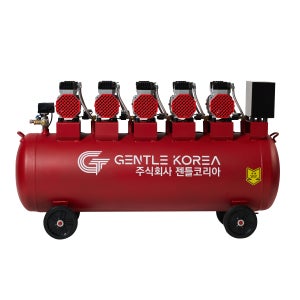 10마력 콤프레샤 240리터 오일리스 저소음 에어 식품 건설 정비 현장 레드 10.5HP