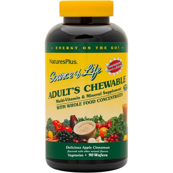 <b>피부</b>관리 자연 생명 원천 성인 종합 비타민 90가지 채식 웨이퍼 사 시나몬 맛 통식품 에너지 글루텐 프리 45인분