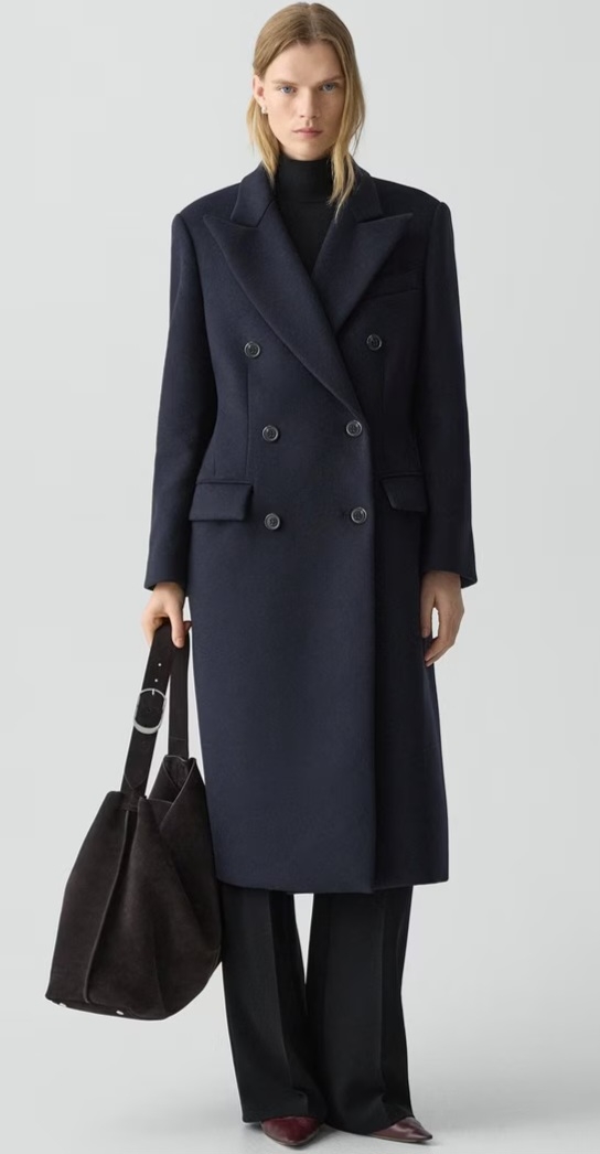 Theory 띠어리 Double-Breasted Peacoat in Plush Melton