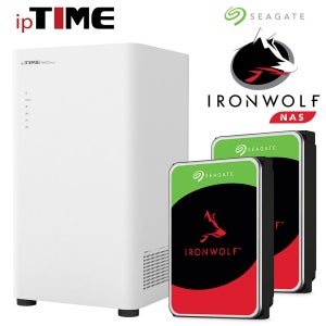 IPTIME NAS2plus 시게이트 IRONWOLF 12TB (6TB X 2EA) NAS + 정품 HDD 패키지