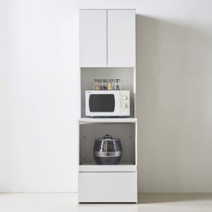 E0자재 광파오븐렌지대 수납장세트 600x565x2000, 4단, (무광)서랍레일 (TA2162)