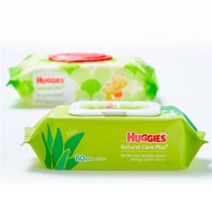 아기 피부진정 하기스 내츄럴케어 플러스 물티슈 캡 64매x24개
