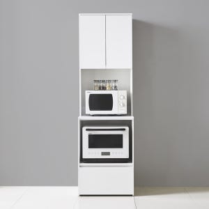 E0자재 광파오븐렌지대 수납장세트 600x565x2000, 4단, (유광)서랍세트 (TA2167)