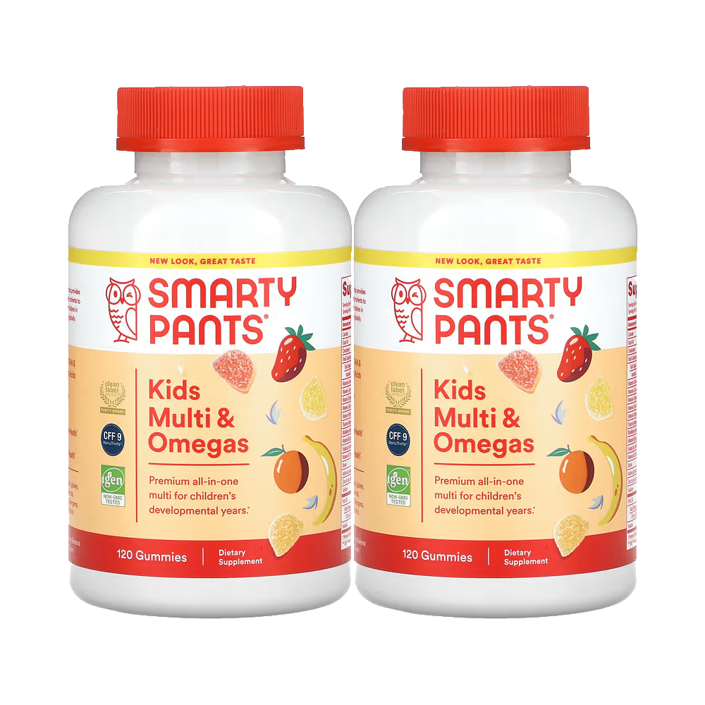 <b>스마티팬츠</b> 키즈 멀티비타민 3가지 과일맛 오메가3 피쉬오일 120 구미 젤리 2개