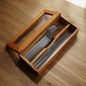 뚜껑 수저통 업소용 수저 정리함 나무 사각 수저함 식당 omg292 엔틱 창트임