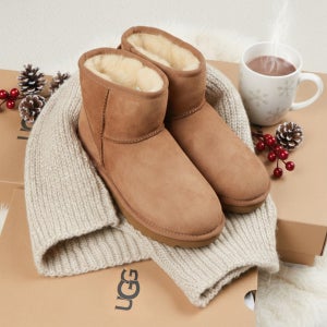 UGG 어그 여성 오버로크 스티치 클래식 겨울 양털 부츠 ( 체스트넛 )