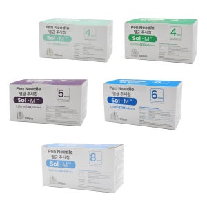 솔엠 펜니들 멸균 인슐린 주사침 바늘 주사 니들 1박스 100개입 당뇨 혈당