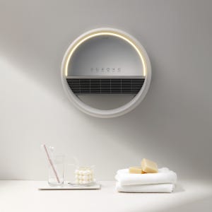 프롬비 거울 욕실온풍기 욕실 화장실 온풍기 벽걸이 가정용 히터 전자식FF255 화이트그레이