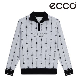 에코 골프웨어 남성 골프 니트 패턴 하프집업 방풍 풀오버 긴팔 티셔츠 RDCPU10050