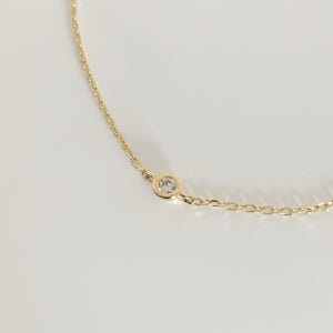 18k 14k팔찌 심플 베젤큐빅 체인 레이어드 데일리 금팔찌