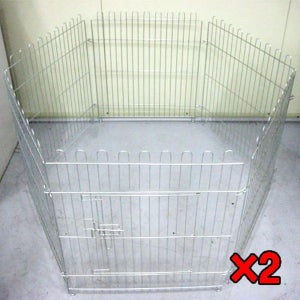 잠금문 장착 대형 펫펜스 6각형 2세트 접이식울타리 튼튼한울타리 애견울타리 견사