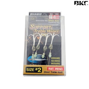 백경 서포트 트레블훅 볼락 갈치 농어 어시스트훅 덧바늘 2호, 실버