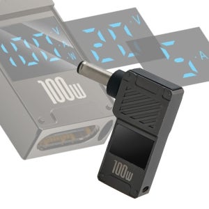 C to DC 꺽임 변환젠더 외경4.5 내경3.0 PD 100W 20V 전압표시 충전젠더