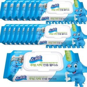 스카트 주방 식탁 전용 물티슈 40매 24팩 소독 행주 티슈 실속형